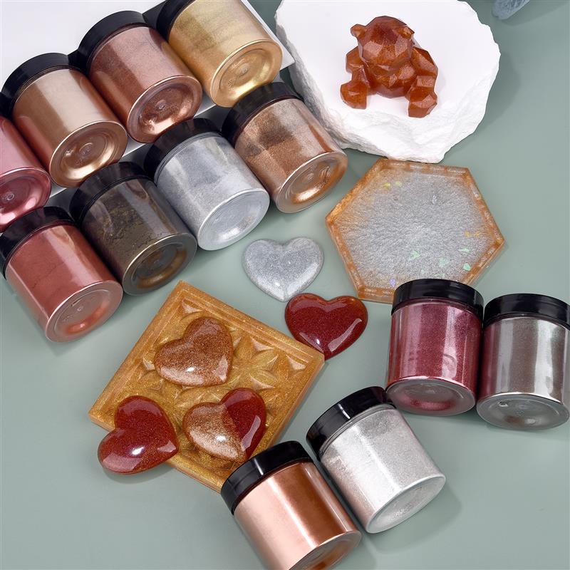 50g Shimmer Metallic Gold Silv - مراجعة Resin Pigment Set وسعره