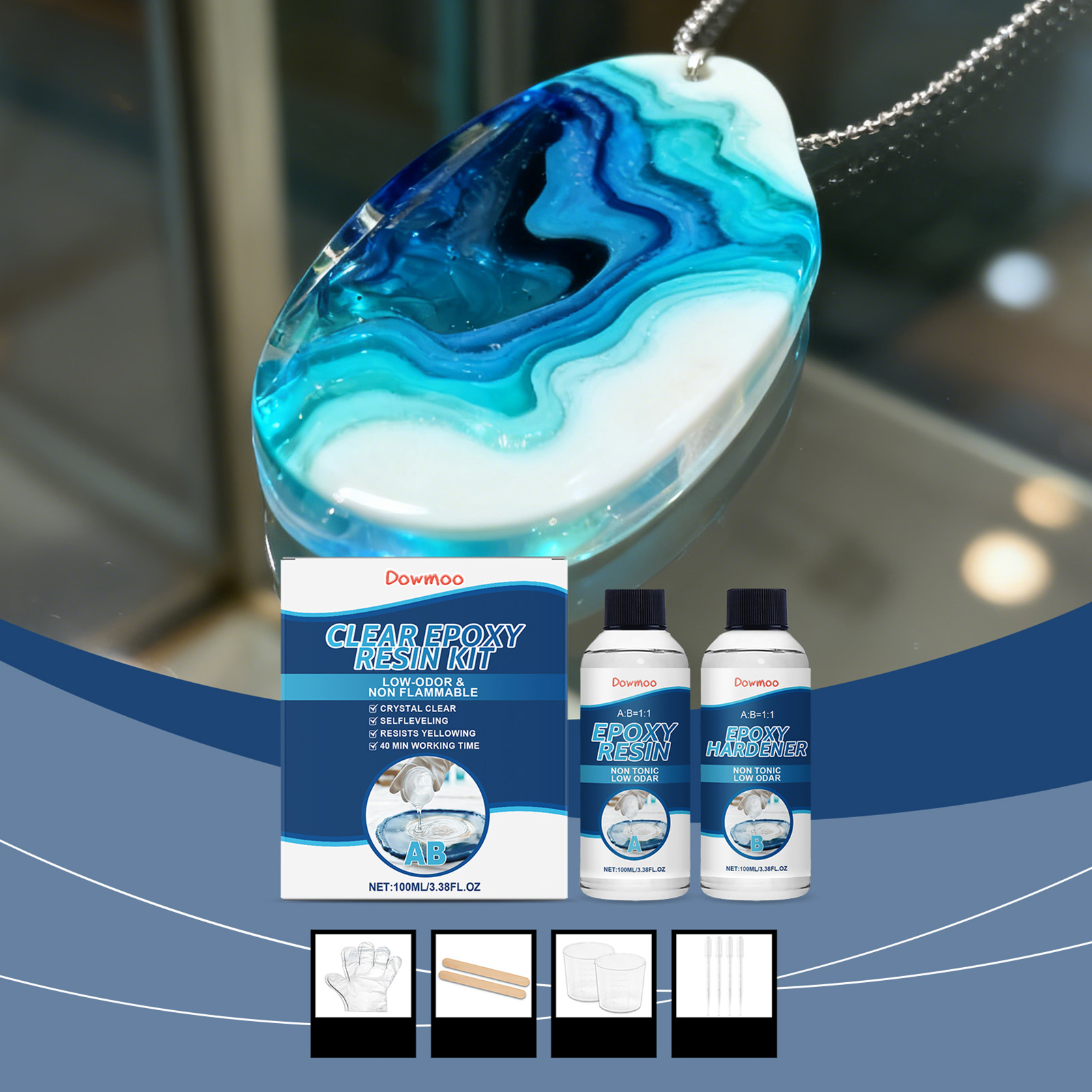 DIY Crystals Clear Epoxys Resi - مراجعة Resin Jewelry Kit وسعره
