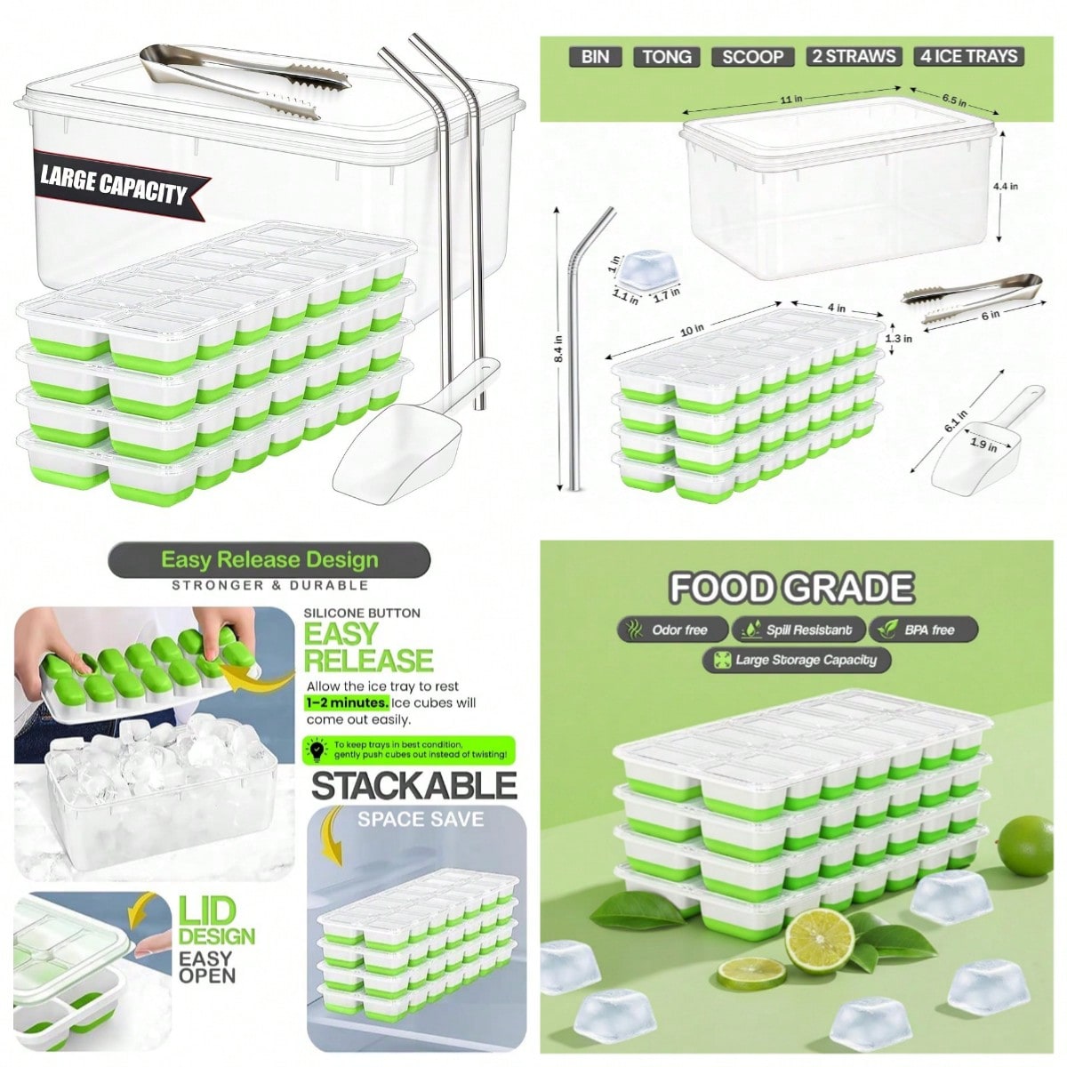 56pcs Tray With Lid And Bin –  - مراجعة Silicone Mold Tray وسعره