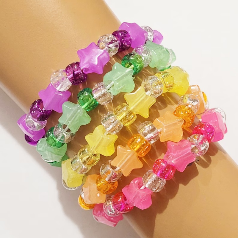 5 Glow star kandi bracelet set - مراجعة Resin Glitter Pack وسعره