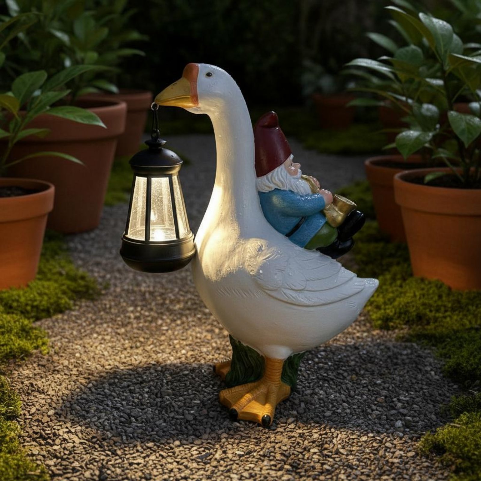 Gnome Riding Goose Statue Weat - مراجعة Crafting Resin وسعره