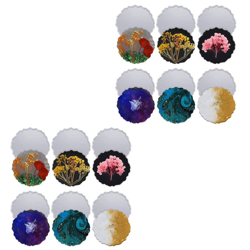 ABVT-12 Pieces Resin Coaster M - مراجعة Geode Mold Silicone وسعره