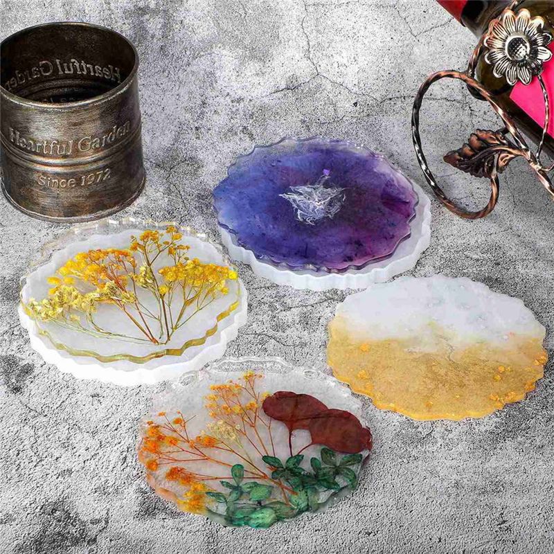 ABVT-12 Pieces Resin Coaster M - مراجعة Geode Mold Silicone وسعره